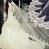 Livraison gratuite Vintage de haute qualité Nouveau en gros 3 mètres voiles accessoires de mariage en dentelle applique en tulle veaux blanc ivoire une couche