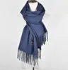 Nova moda senhora lenços cashmere borla sólida confortável e elegante alongado Neckerchief 4 cores frete grátis