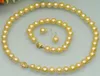Triple Strand 8-9mm Natural South Sea White Pearl Necklace 17-19