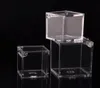 100 SZTUK Ślub Favor Ps Environmental Flip Transparent Plastikowe Pole Kwadratowe pudełka Cukierki 2 Rozmiary