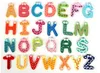 Kühlschrankmagnet Kind bunt 26 Buchstaben Form Lernen Holz magnetisch Kleinkind Kinderspielzeug 26 Wörter Lernalphabet