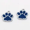 100pcs mixed Enamel zinc Alloy Paw Print Charms Pendants For Jewelry Making Bracelet Necklace DIY Accessories 17x17.5mm 8 color