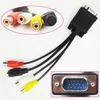 Hot New VGA SVGA till S-Video 3 RCA AV TV OUT Kabeladapter Converter PC Dator Laptop 50PCS / Lot