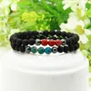 Wholesale Cheap Bracelets 10pcs/lot 6mm Matte Agate Stone Beads With Red, Blue, Turquoise And Purple Sediment Beads Bracelets