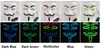 El Wire Led Mask Vendetta Party Fashion V Cosplay Kostym Guy Fawkes Anonym Mask för Party Halloween Scary Decoration ZA3639