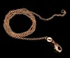 2017 vente chaude femme 20 pcs/lot plaqué or Rose/or 1 MM chaîne fine collier fermoir mousqueton collier 18/20 pouces pendentif ajusté