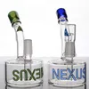 NEXUS Bong Dab Rigs Heady Glass Water Pipes Recycler Narghilè Bubbler Blu Verde Mini Oil Rig Accessori per fumatori con giunto 14mm