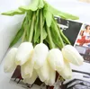 Pu mini fleur de tulipe vraie touche bouquet de fleurs de mariage fleurs en soie artificielle pour la décoration de fête à la maison G499