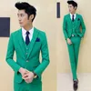 Blazers Wholesale 3 Piece (Jacket+Vest+Pant) Pink Tuxedo Slim Fit Boys Prom Suits With Pants Mens Wedding Suit For Men Party Dress Costum