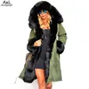 Hurtownie- 2016 Winter Women Ciepłe Długie Kurtka Faux Fur Collar Trench Płaszcz Plus Size Casual Futro Coat Outwear