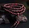 1000 stücke 108*8mm Echte Natürliche Sandelholz Perlen Buddha Malas Armband Gesunde Schmuck Mann Handgelenk Mala Halskette bowknot Armbänder 5 Farben