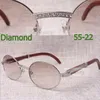 2019 Nouvelles lunettes de soleil rondes en diamant 7550178 Lunettes de soleil pour hommes en bois Taille: 55-22-135mm
