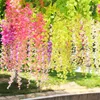 10 stks Kunstmatige Wisteria Fake Hanging Vine Zijde Gebladerte Bloemblad Garland Plant Woondecoratie Kleuren voor kiezen