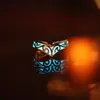 Europe and the United States big luxury retro Carved luminous ring Maya mysterious geometry adjustable adjustable light