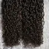 Brasiliansk Kinky Curly Hairtrape In Human Hair Extensions 80pcs / Set Lime Osynlig Tape Pu Skin Weft 200g