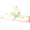 Cute 3D Handmade Flower Happy Birthday Greeting Cards Wedding Thank You Invitations Card Festive Party Supplies