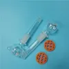 Oranje Mini Silicone Water Bongs Tien Kleuren met 14mm Glas Set Waterleidingen Onbreekbare Bongs Bubbler Pipes