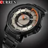 Curren Men Sports Watches Calendar Quartz Army Stainless Steel Waterproof Wristwatch Male Whole Relogio Masculino 8229260q