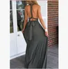 New European Women039s Elegant Long Party Dress Sleeveless Backless Slim Maxi woman causual sexy Dress 19colors6304369