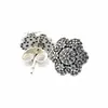 2016 Crystallised Floral Earring Studs 100% 925 Sterling Silver earring Fit Pandora Charms earring Authentic DIY Bead Fine Jewelry