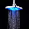 Varm Försäljning Badrum Kvadratisk Vattenflöde Justerbar Romantiskt Automatisk LED Duschhuvud för Badrum Gratis Frakt