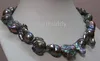 Collier de perles noires baroques de Tahiti 28-30mm 18'' 14K