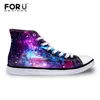 All'ingrosso-FORUDESIGNS Moda Donna Casual Galaxy Scarpe traspirante High-Top Low Canvas Shoes, Ladies Flats Donna Lace-up Shoes for Girl