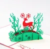 3d pop up kort santa hjort julgran handgjorda kirigami origami hälsningskort festliga parti leveranser