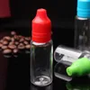 1000 Uds., 5ml, 10ml, 15ml, 20ml, 30ml, botellas de plástico PET transparentes para gotas para los ojos, botellas cuentagotas vacías con tapas a prueba de manipulaciones coloridas a prueba de niños