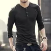 Новая модная мужская футболка с длинным рукавом, рубашки на пуговицах в стиле милитари, повседневная футболка, верхняя мужская одежда, футболка из лайкры и хлопка9005378