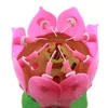 Hela musikaliska singelskikt Lotus Flower Birthday Party Cake Topper Candle Lights 91nm217f