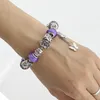 Bracelet à breloques 925 bracelets en argent pour femmes perles de la couronne royale papillon et hibou et breloques de fleurs bijoux à bricoler soi-même cadeau de noël