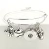 Yeni Varış Toptan 18mm Snap Takı Snap Bilezik Spor Stili Softball Charms Bileklik Mücevherleri Softball Lover Hediyeler