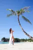 Simple Sexy Dos Ouvert Plage Robes De Mariée Côté Fente Bretelles Spaghetti Été 2019 Mousseline De Soie Blanche Sur Mesure Gaine Robes De Soirée De Mariée