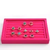 L22 5 W14 5 H3cm Whole New Gray red black color Jewelry Rings Display Show Case Organizer Tray Box268T