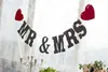 MR und MRS Dekorationen Hochzeitsfoto-Requisite, Kraftpapier-Hochzeitsparty-Banner, rustikale Landhochzeitsbanner-Partydekorationen