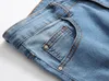 Jean Denim bleu clair hommes printemps nouveau jean déchiré mode pantalon Long droit trous conception pantalon vêtements pour Male292P