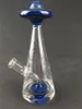 Rauchglas UV-Blende UFO-Glasbong 7 Zoll Heady Smoking Pipes Oil Rig 14mm Glasschale ColorfulRed Stripe Bong UFO Diffusor