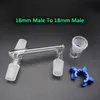 New 3 Joints Glass Drop Down Adapter With Reclaimer And 2pcs Keck Clip 14mm 18mm Female Male Glass Dropdown For Glass Oil Rigs