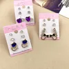 Hurtownia Stud Crown Princess Cross Kolczyki Ślubne Moda 3 Pary / lot Srebrny Złoty Rhinestone Pearl Opal Cyrkon Modna Biżuteria DHL DHL