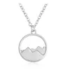 Everfast 10pc/mycket nytt mode Silhuett Snow Mountain Round Pendant Charm Halsband Sisters Girls Family Gift EFN044-F