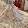 Fairy Kolorowe Off The Ramię Suknie Ślubne 2018 Wiosna Lato Organza Wielowarstwowe Suknie Ślubne Koronkowe Aplikacje Dubaj Wedding Vestidos