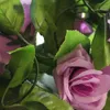 Wholesale- Lovely pet Free Shipping Artificial Rose Flower Green Leaf Vine Garland Home Wall Party Wedding present Jun16