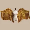 Sexig silverguld Tassels Angel Feather Wings Nice Fairy Wings Automobile Exhibition Stage Performance Cosplay Shooting Props 4304100