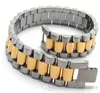 Cinturino stile 10 mm di larghezza Bracciale a maglie in acciaio inossidabile 316L placcato in oro intermittente, Slim Lady Style, 2 scelte