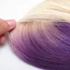 Kinky rak brasilianskt hår 1gstrand 300 strandslot två toner ombre 613 purple keratin spets mänskligt hårförlängning 140390391157345