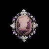 Charm Brooches Classic Vintage Style Retro Cameo Beauty Queen Head Brooch Free shipping