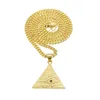 Nyankomst Guld Illuminati Eye Of Horus egyptisk pyramid med kedja för män/kvinnor hänge halsband hip hop smycken