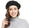 20st Vinter Kvinnor Solid Färg Fransk Ull Blandad Beret Höst Flat Cap Beanie För Lady Gratis Frakt