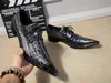 Scarpe da uomo di lusso Scarpe da cerimonia in pelle Scarpe eleganti da lavoro Uomo Stringate a punta Punta in metallo Designer's Zapatos Hombre, Taglie grandi US6-12, EU46